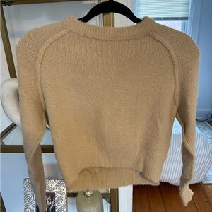 Olivaceous Beige Crewneck Sweater | Large | Cozy Knit